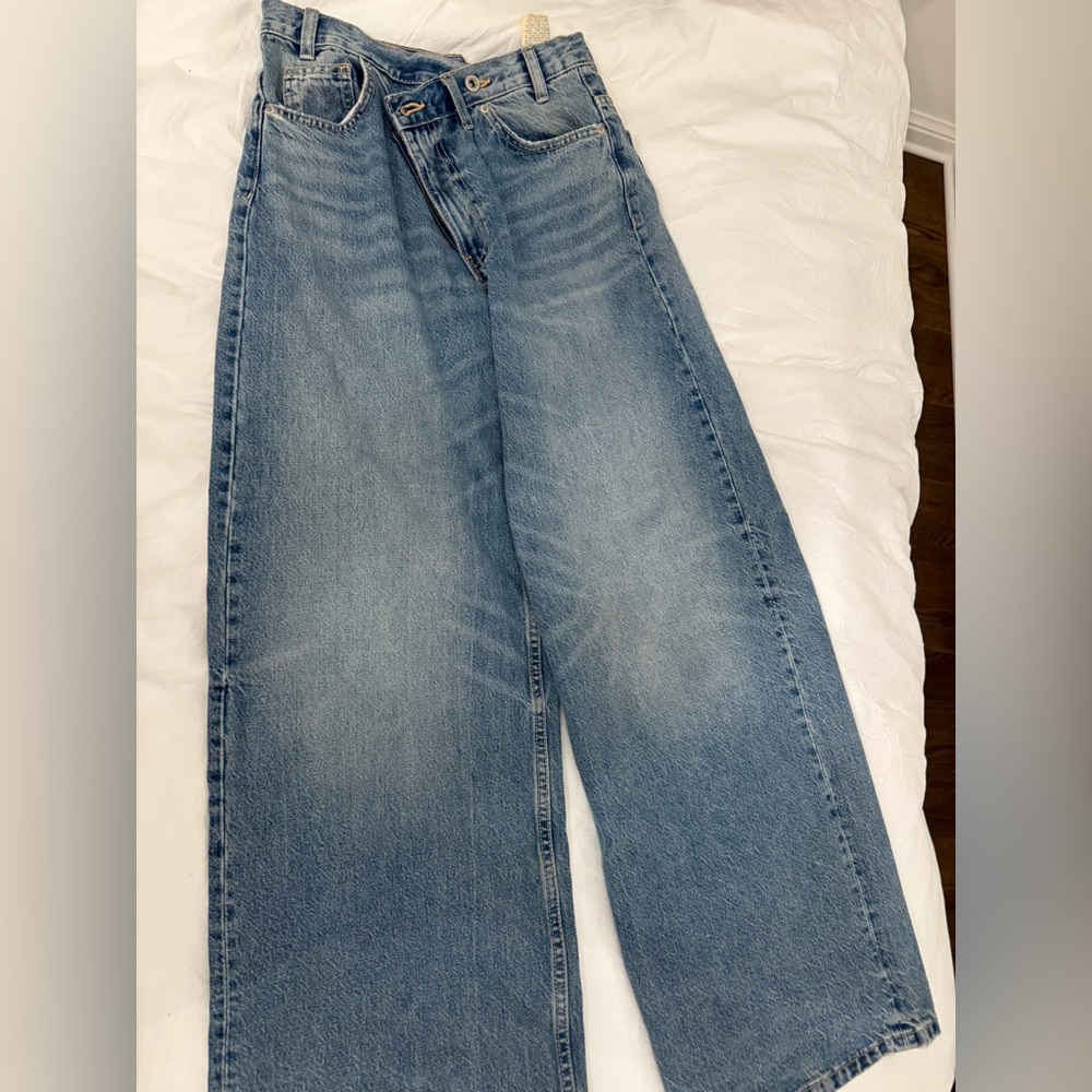 Zara crossover waist baggy jeans